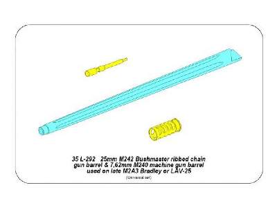 Lufy 25mm M242 Bushmaster późny żłobiony  i 7,62mm M240 do M2A3 - zdjęcie 16