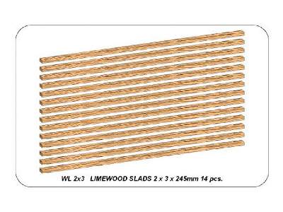 Listwy drewniane z lipy 2 x 3 x 245mm x 14 szt. - zdjęcie 1