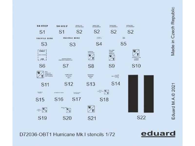 Hurricane Mk. I stencils 1/72 - zdjęcie 1