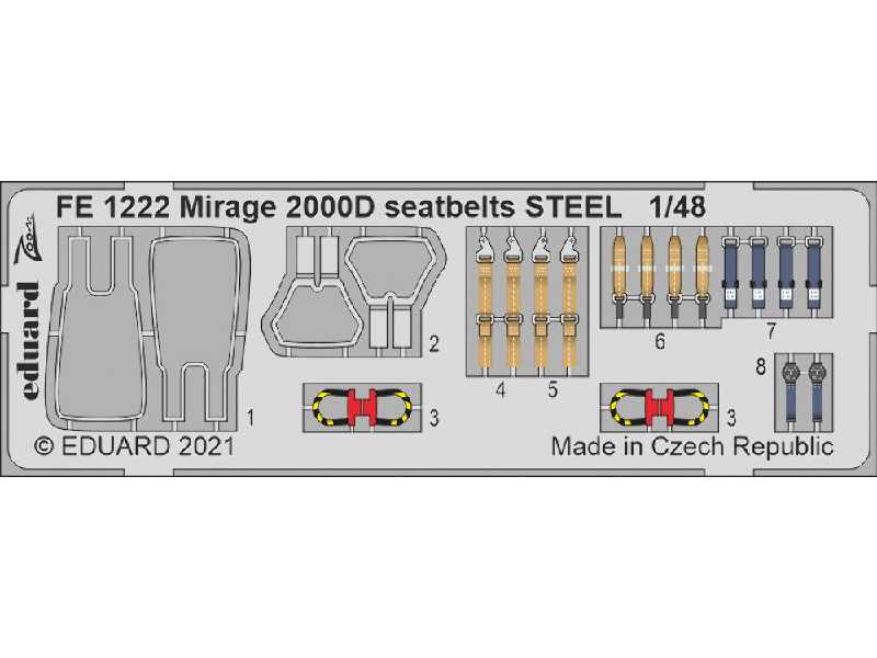 Mirage 2000D seatbelts STEEL 1/48 - zdjęcie 1