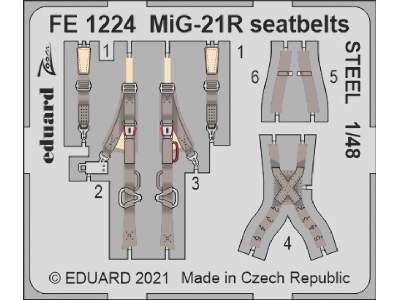 MiG-21R seatbelts STEEL 1/48 - zdjęcie 1