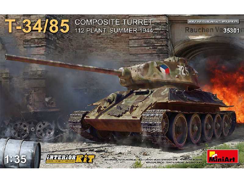 T-34/85 z kompozytową wieżą fabryka 112 lato 1944 z wnątrzem - zdjęcie 1 T-34/85 z kompozytową wieżą fabryka 112 lato 1944 z wnątrzem - zdjęcie 1