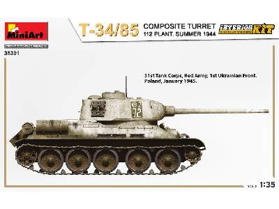 T-34/85 z kompozytową wieżą fabryka 112 lato 1944 z wnątrzem - zdjęcie 3