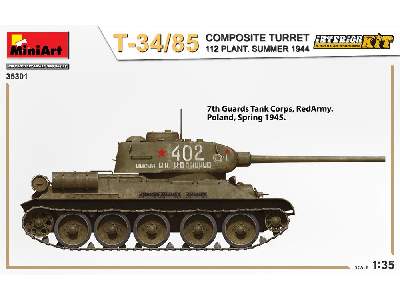 T-34/85 z kompozytową wieżą fabryka 112 lato 1944 z wnątrzem - zdjęcie 7