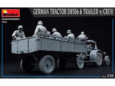 Niemiecki traktor rolniczy D8506 z kierowcą i żołnierzami - zdjęcie 4