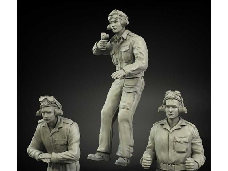 British Rac North Africa & Italy Late Tank Crew (3 Figures) - zdjęcie 1