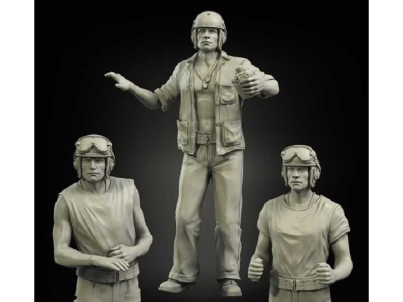Usmc (Pto) Late Sherman Tank Crew (3 Figures) - zdjęcie 1 Usmc (Pto) Late Sherman Tank Crew (3 Figures) - zdjęcie 1