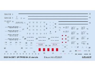 Spitfire Mk. IX stencils 1/32 - zdjęcie 1