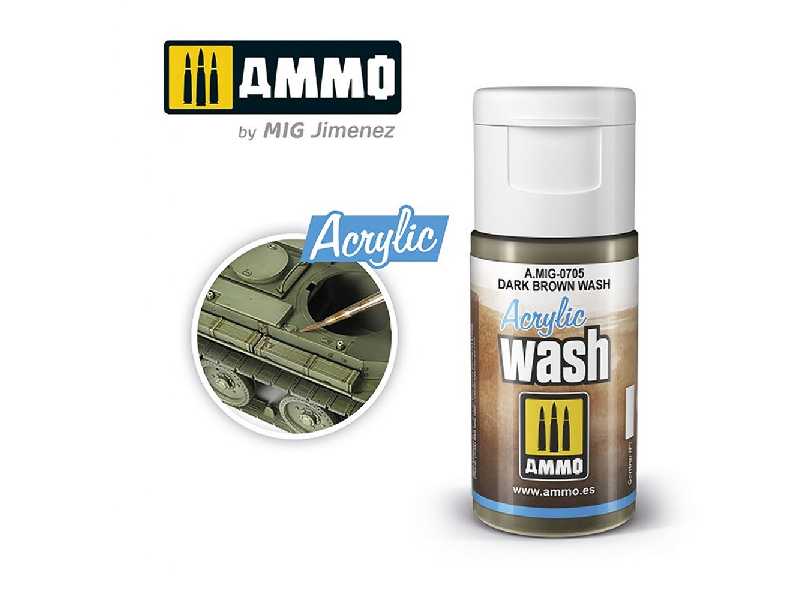 A.Mig 0705 Acrylic Wash Dark Brown Wash - zdjęcie 1 A.Mig 0705 Acrylic Wash Dark Brown Wash - zdjęcie 1