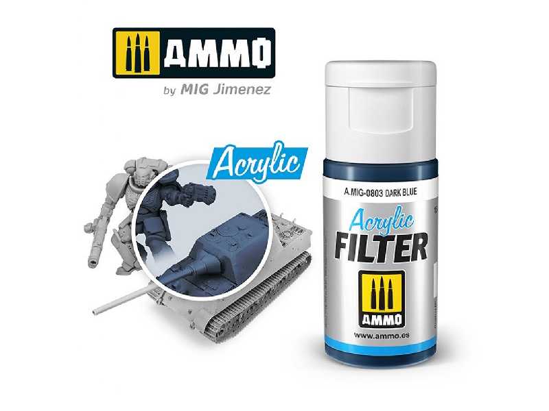 A.Mig 0803 Acrylic Filter Dark Blue - zdjęcie 1 A.Mig 0803 Acrylic Filter Dark Blue - zdjęcie 1