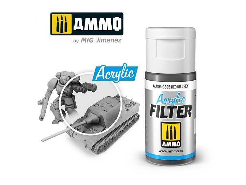 A.Mig 0805 Acrylic Filter Medium Grey - zdjęcie 1 A.Mig 0805 Acrylic Filter Medium Grey - zdjęcie 1