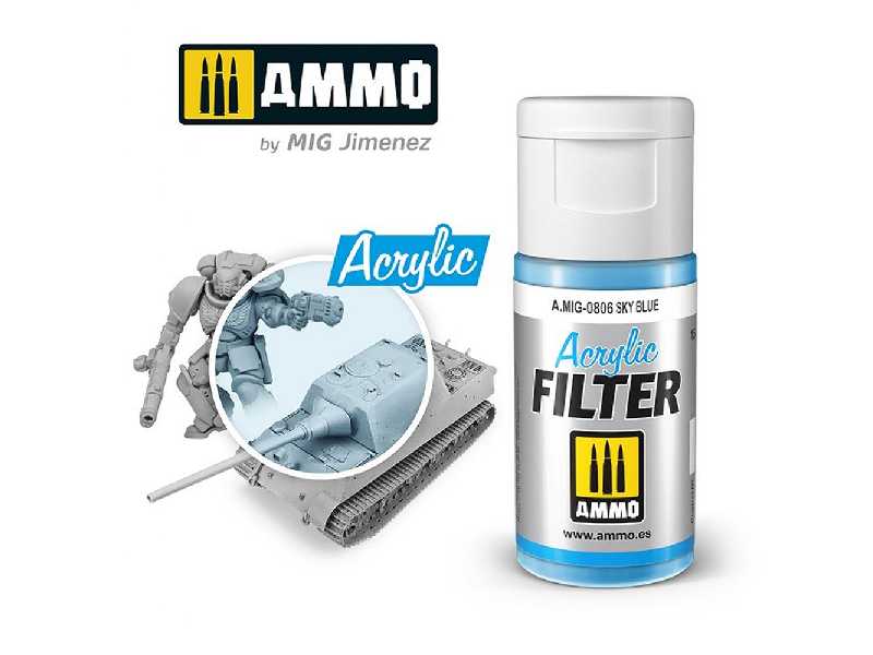 A.Mig 0806 Acrylic Filter Sky Blue - zdjęcie 1 A.Mig 0806 Acrylic Filter Sky Blue - zdjęcie 1