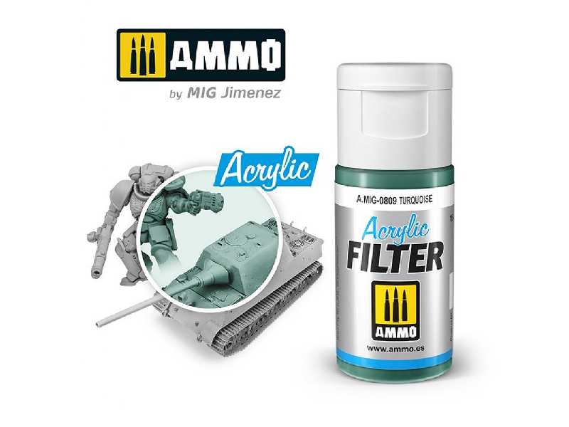 A.Mig 0809 Acrylic Filter Turquoise - zdjęcie 1 A.Mig 0809 Acrylic Filter Turquoise - zdjęcie 1