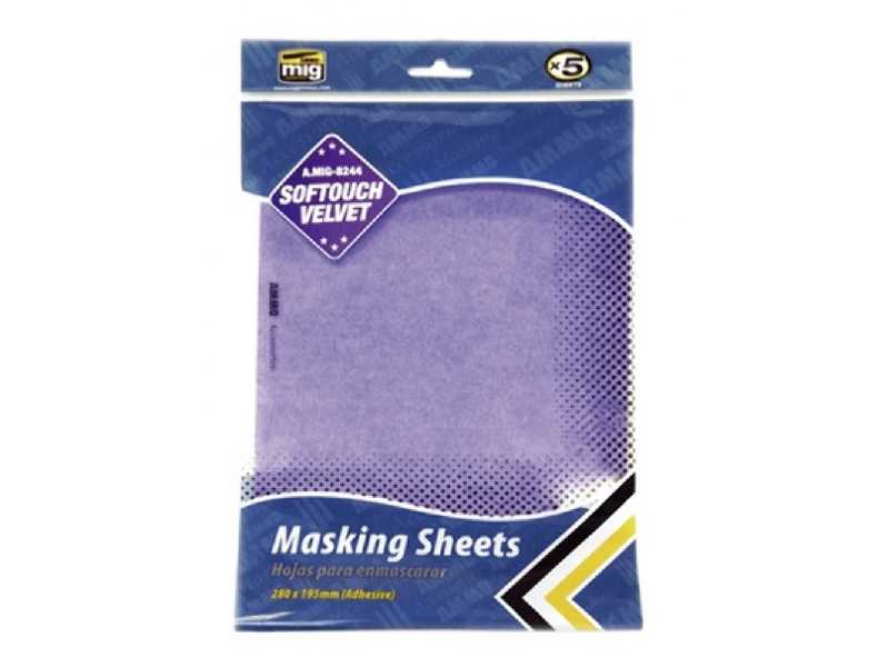 Softouch Velvet Masking Sheets (X5 Sheets, 280mm X 195mm, Adhesi - zdjęcie 1 Softouch Velvet Masking Sheets (X5 Sheets, 280mm X 195mm, Adhesi - zdjęcie 1