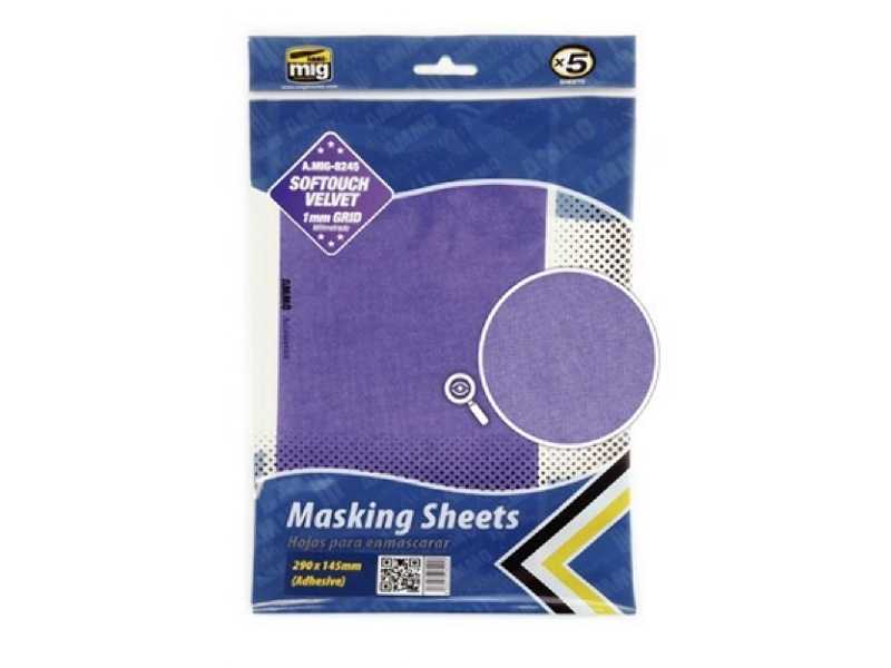 Softouch Velvet masking Sheets 1mm Grid (X5 Sheets, 290mm X 145m - zdjęcie 1 Softouch Velvet masking Sheets 1mm Grid (X5 Sheets, 290mm X 145m - zdjęcie 1