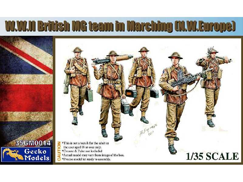 W.W.Ii British Mg Team In Marching N.W. Europe - zdjęcie 1 W.W.Ii British Mg Team In Marching N.W. Europe - zdjęcie 1