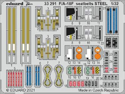 F/ A-18F seatbelts STEEL 1/32 - zdjęcie 1