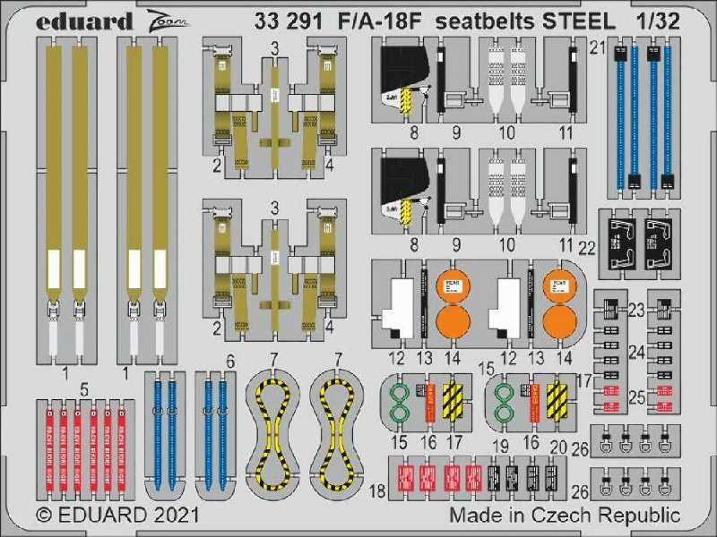 F/ A-18F seatbelts STEEL 1/32 - zdjęcie 1