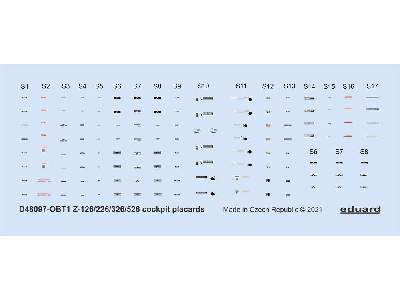 Z-126/226/326/526 cockpit placards 1/48 - zdjęcie 1