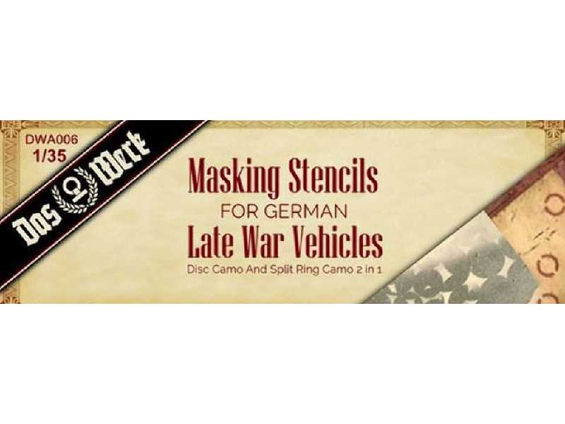 Masking Stencils For German Late War Vehicles (Disc Camo And Split Ring Camo 2 In 1) - zdjęcie 1 Masking Stencils For German Late War Vehicles (Disc Camo And Split Ring Camo 2 In 1) - zdjęcie 1
