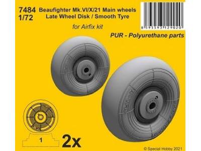 Beaufighter Mk.Vi/X/21 Main Wheels Late Wheel Disk / Smooth Tyre (For Airfix Kit) - zdjęcie 1
