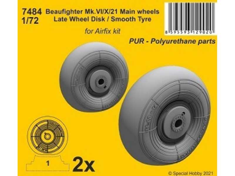 Beaufighter Mk.Vi/X/21 Main Wheels Late Wheel Disk / Smooth Tyre (For Airfix Kit) - zdjęcie 1 Beaufighter Mk.Vi/X/21 Main Wheels Late Wheel Disk / Smooth Tyre (For Airfix Kit) - zdjęcie 1