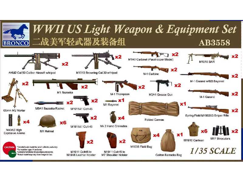 Amerykańska broń lekka + wyposażenie - II W.Ś. - zdjęcie 1