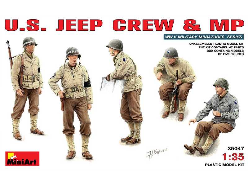 Amerykańska załoga jeepa i żandarmeria wojskowa - zdjęcie 1