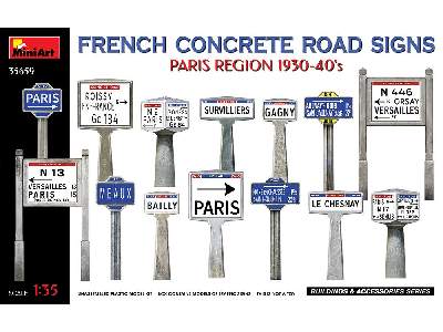 Francuskie betonowe znaki drogowe, region Paryża, 1930-40 - zdjęcie 1