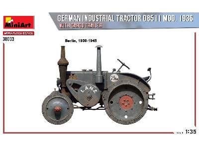 Niemiecki ciągnik przemysłowy D8511 model 1936 z przyczepą - zdjęcie 5