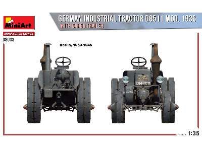 Niemiecki ciągnik przemysłowy D8511 model 1936 z przyczepą - zdjęcie 6