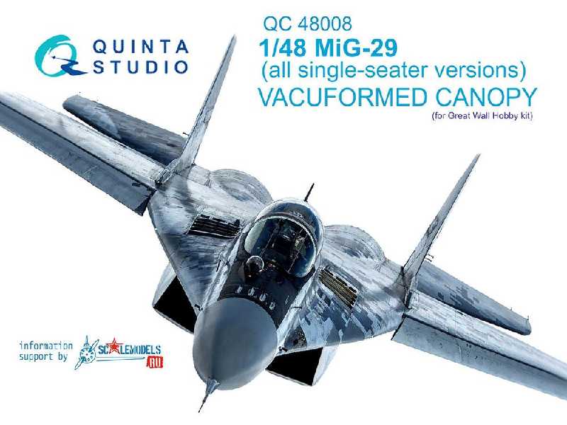 Mig-29 (All Single Seater Version) Vacuformed Clear Canopy - zdjęcie 1
