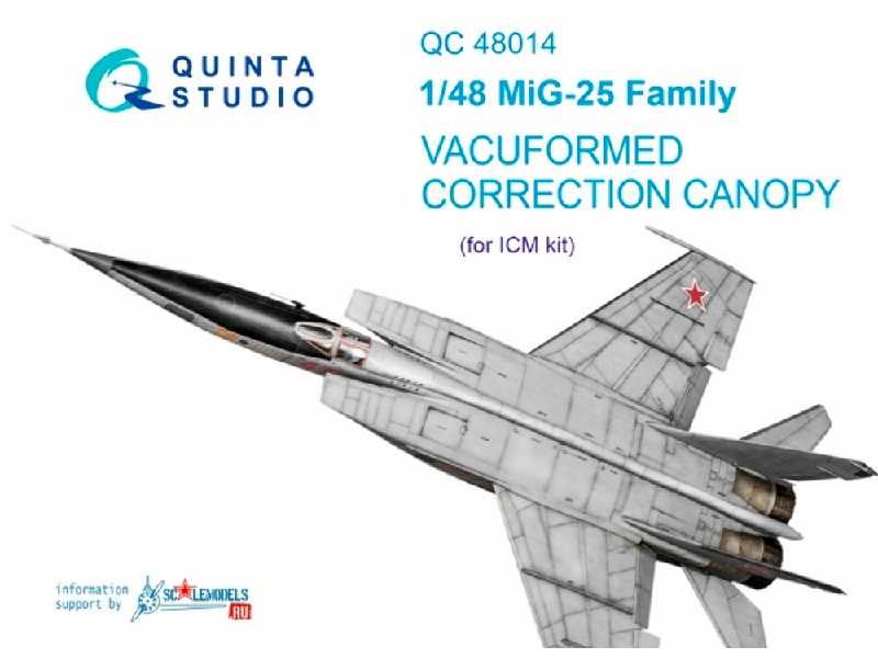 Mig-25 Correction Vacuformed Clear Canopy - zdjęcie 1 Mig-25 Correction Vacuformed Clear Canopy - zdjęcie 1