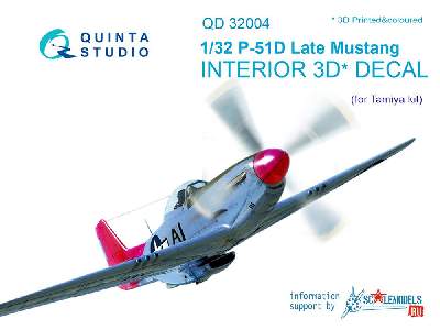 P-51d (Late) 3d-printed & Coloured Interior On Decal Paper - zdjęcie 1