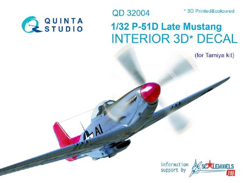 P-51d (Late) 3d-printed & Coloured Interior On Decal Paper - zdjęcie 1 P-51d (Late) 3d-printed & Coloured Interior On Decal Paper - zdjęcie 1