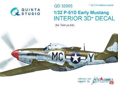 P-51d (Early) 3d-printed & Coloured Interior On Decal Paper - zdjęcie 12