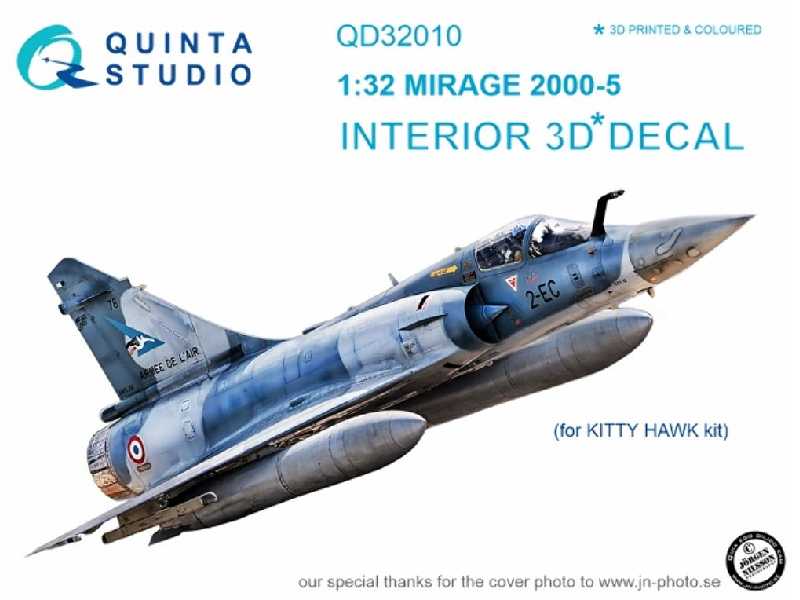 Mirage 2000-5 3d-printed & Coloured Interior On Decal Paper - zdjęcie 1 Mirage 2000-5 3d-printed & Coloured Interior On Decal Paper - zdjęcie 1