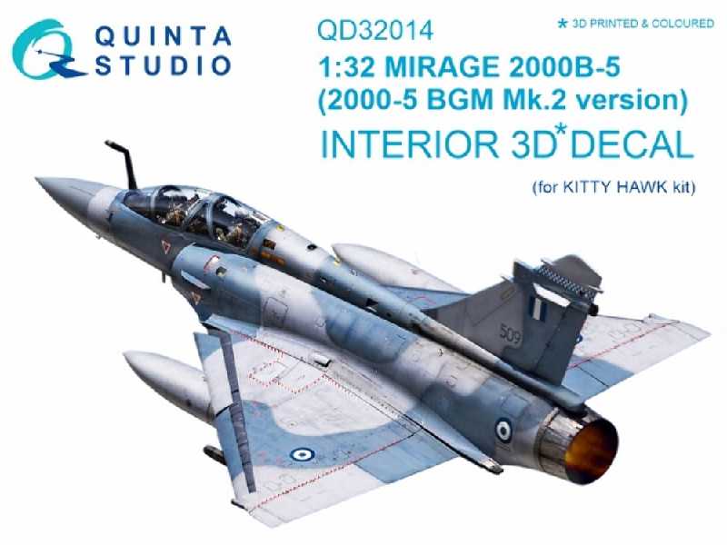 Mirage 2000b-5 (2000-5bgm Mk2) 3d-printed & Coloured Interior On Decal Paper - zdjęcie 1 Mirage 2000b-5 (2000-5bgm Mk2) 3d-printed & Coloured Interior On Decal Paper - zdjęcie 1