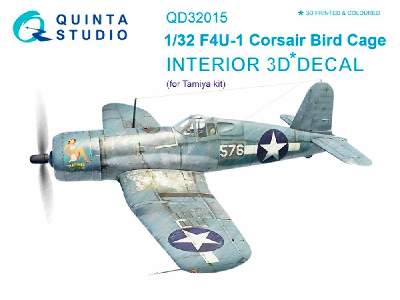 F4u-1 Corsair Bird Cage 3d-printed And Coloured Interior On Decal Paper - zdjęcie 1