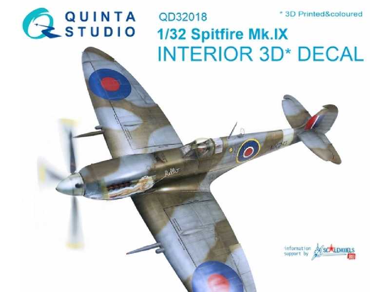 Spitfire Mk.Ix 3d-printed & Coloured Interior On Decal Paper - zdjęcie 1 Spitfire Mk.Ix 3d-printed & Coloured Interior On Decal Paper - zdjęcie 1