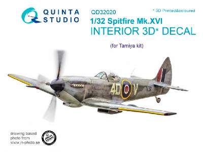 Spitfire Mk.Xvi 3d-printed And Coloured Interior On Decal Paper - zdjęcie 1