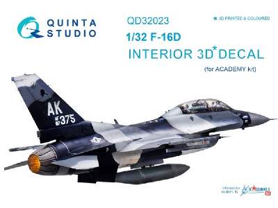 F-16d 3d-printed & Coloured Interior On Decal Paper - zdjęcie 1
