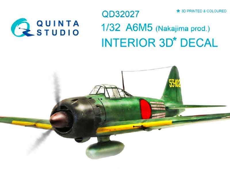 A6m5 Nakajima Prod. 3d-printed And Coloured Interior On Decal Paper - zdjęcie 1