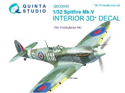 Spitfire Mk.V 3d-printed And Coloured Interior On Decal Paper - zdjęcie 1