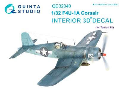 F4u-1a Corsair 3d-printed And Coloured Interior On Decal Paper - zdjęcie 1