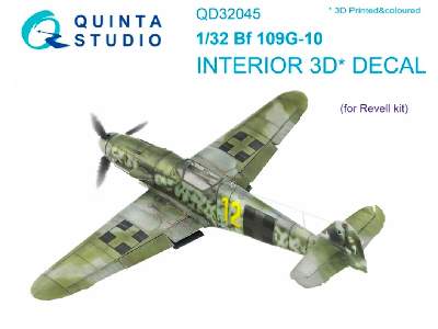 Bf 109g-10 3d-printed And Coloured Interior On Decal Paper - zdjęcie 1