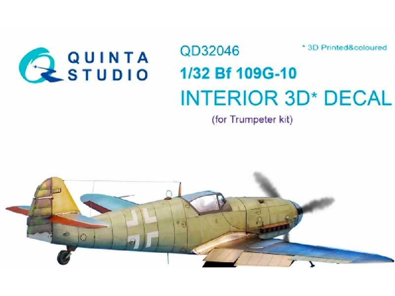 Bf 109g-10 3d-printed And Coloured Interior On Decal Paper - zdjęcie 1