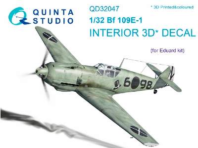 Bf 109e-1 3d-printed And Coloured Interior On Decal Paper - zdjęcie 1