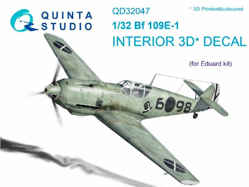 Bf 109e-1 3d-printed And Coloured Interior On Decal Paper - zdjęcie 1 Bf 109e-1 3d-printed And Coloured Interior On Decal Paper - zdjęcie 1