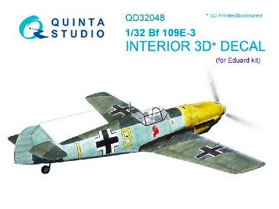 Bf 109e-3 3d-printed And Coloured Interior On Decal Paper - zdjęcie 1